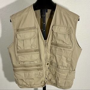 Woolrich Mens Khaki Outdoor Fishing Tactical Vest